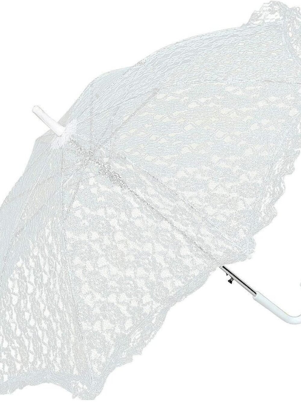 Fun Express White Lace Bridal Parasol 30in Victorian Wedding Umbrella